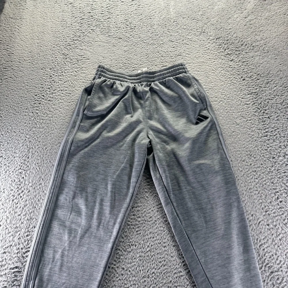 Adidas Sweatpants Boys XL Gray Polyester Jogger Tapered‎ Leg Performance Sports